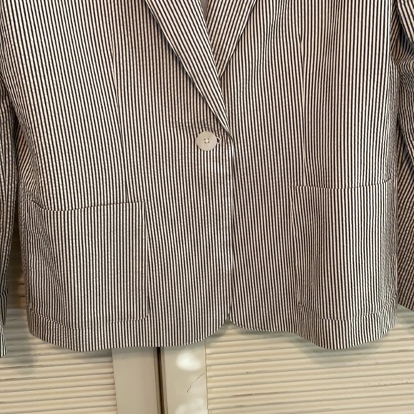 PENDLETON Grey Striped Seersucker Blazer Jacket - Picture 5 of 9